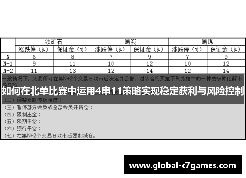 如何在北单比赛中运用4串11策略实现稳定获利与风险控制
